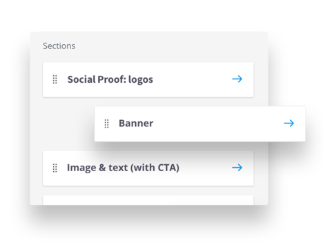 Dragging and Dropping Site Builder Sections